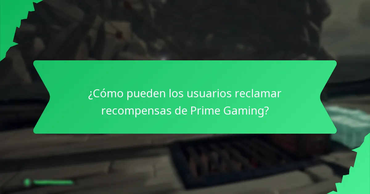 ¿Cómo pueden los usuarios reclamar recompensas de Prime Gaming?