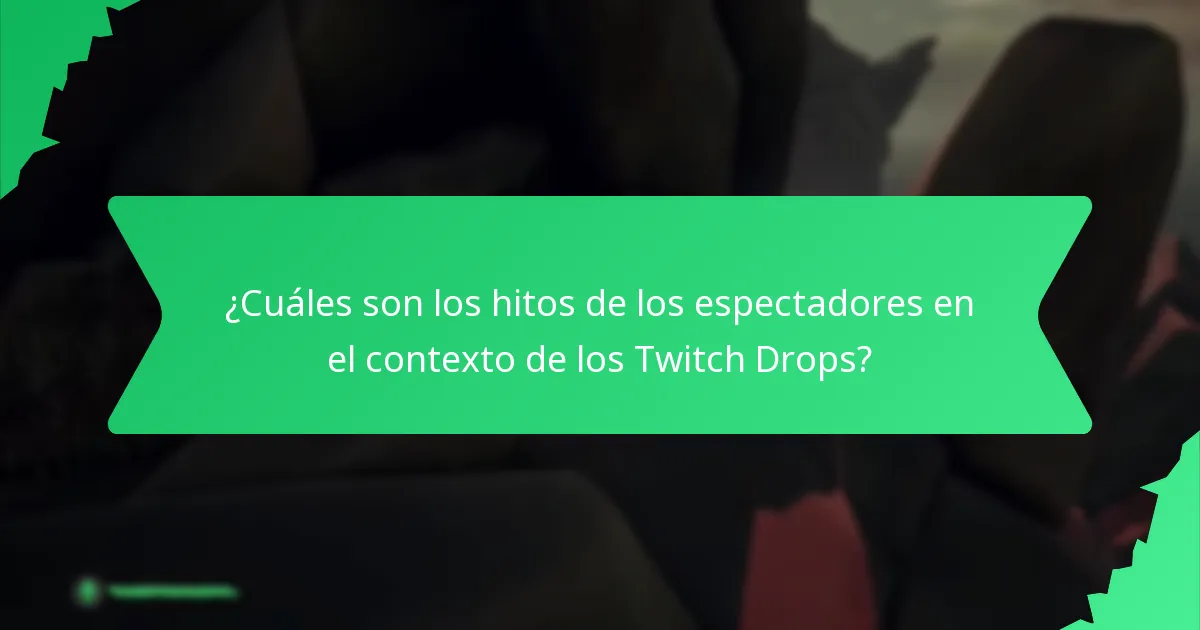 ¿Cuáles son los hitos de los espectadores en el contexto de los Twitch Drops?