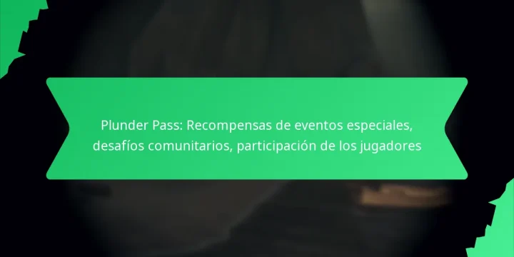 Plunder Pass: Recompensas de eventos especiales, desafíos comunitarios, participación de los jugadores