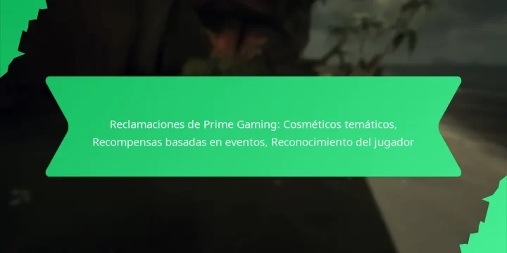 Reclamaciones de Prime Gaming: Cosméticos temáticos, Recompensas basadas en eventos, Reconocimiento del jugador