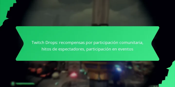 Twitch Drops: recompensas por participación comunitaria, hitos de espectadores, participación en eventos